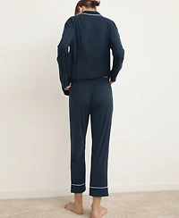 Mango Women's Two-Piece Piping Detail Pajamas