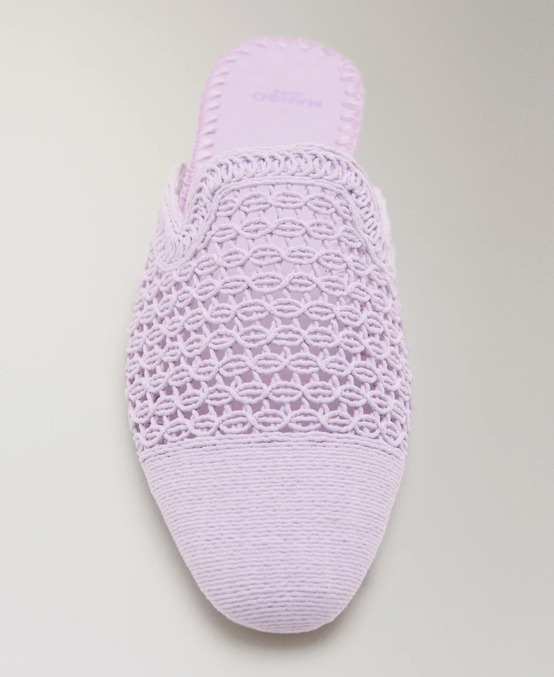 Mango Women's Crochet Mule Slippers