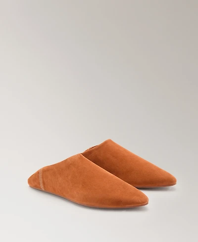 Mango Women's Stitching Detail Leather Clogs