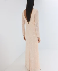 Mango Women's Open Back Sequin Dress