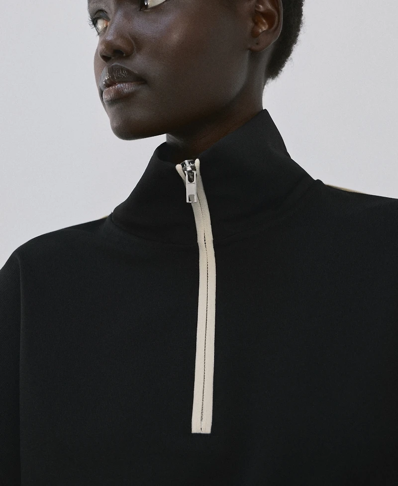 Mango Women's Turtleneck Zip Sweatshirt