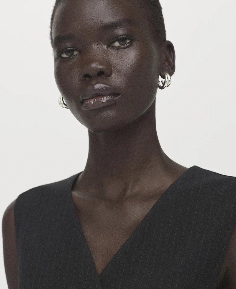 Mango Women's Pinstripe Suit-Style Jumpsuit