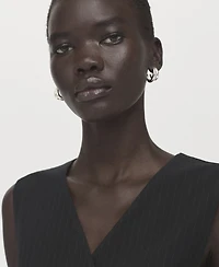 Mango Women's Pinstripe Suit-Style Jumpsuit