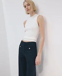 Mango Women's Jewel Buttons Straight Pants