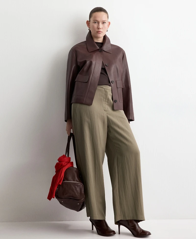 Mango Women's High-Waisted Lyocell Pants