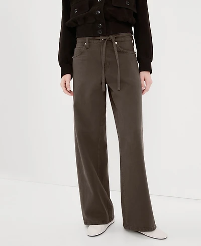 Mango Women's Drawstring Wide-Leg Jeans