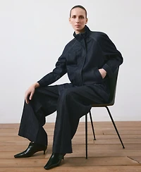 Mango Women's Wide Leg Denim Pants