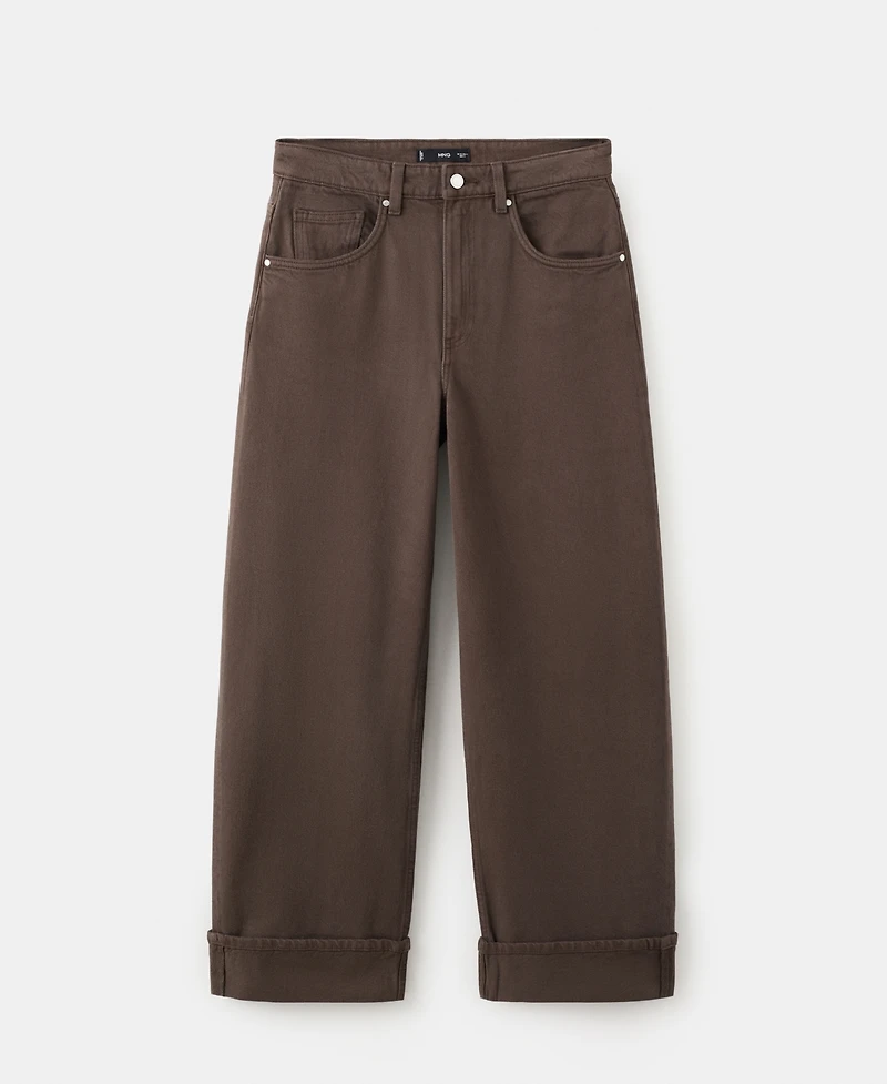 Mango Women's Cuffed Hem Balloon Jeans