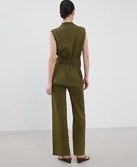 Mango Women's Fine-Knit Straight-Fit Pants