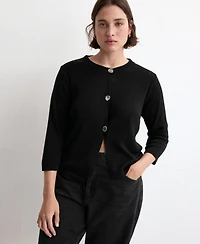 Mango Women's Jewel Button Knitted Cardigan