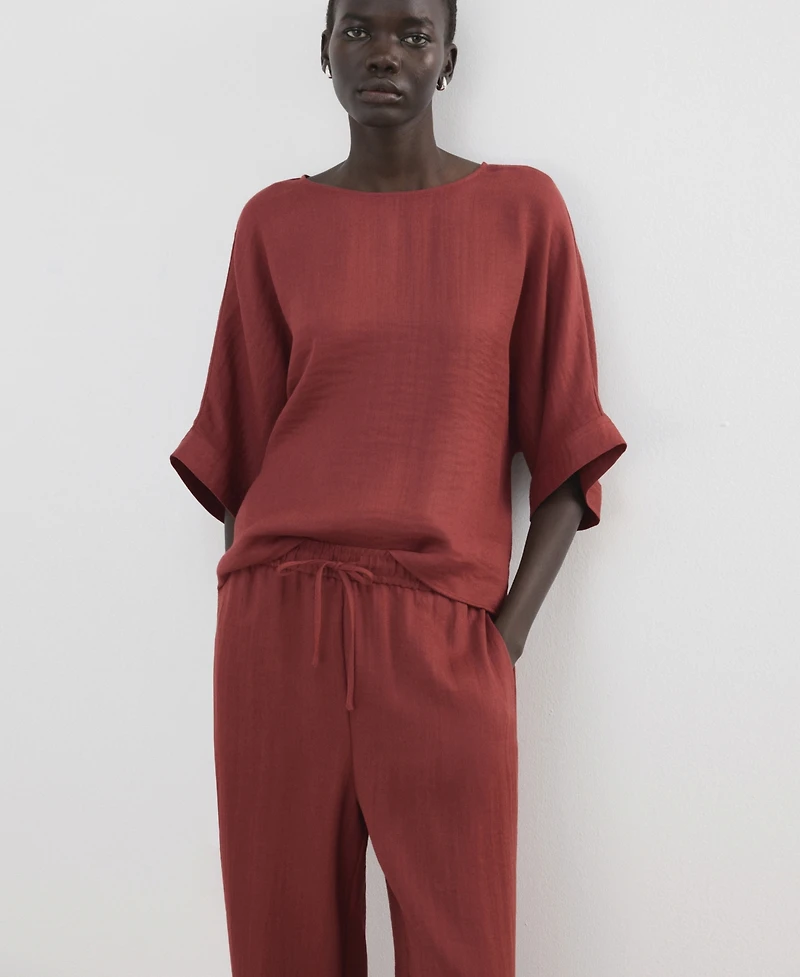 Mango Women's High-Waist Palazzo Pants