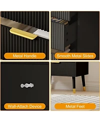 gaomon 5 Drawer Dresser for Bedroom, Modern Closet Dressers Chest of Drawers, Wood Storage Dresser Chest Cabinet Organizer Unit