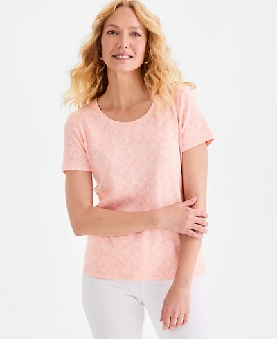Style & Co Petite Scoop Neck T-Shirt, Macy's Exclusive