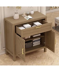 gaomon Buffet Sideboard Cabinet, Kitchen Storage with 1 Drawer and 2 Doors, Wood Coffee Bar with Adjustable Shelf