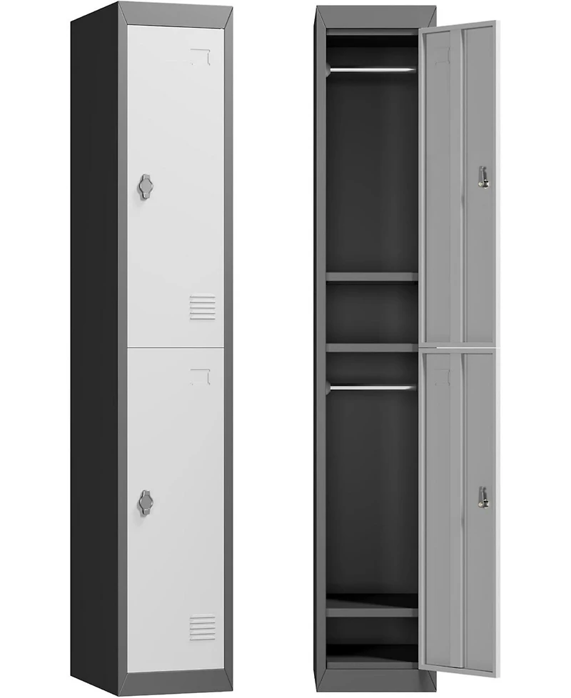 gaomon Metal Storage Cabinet with 2 Doors, Lockers for Employees Students with Shelves, Metal Storage Steel Locker for School Garage Office