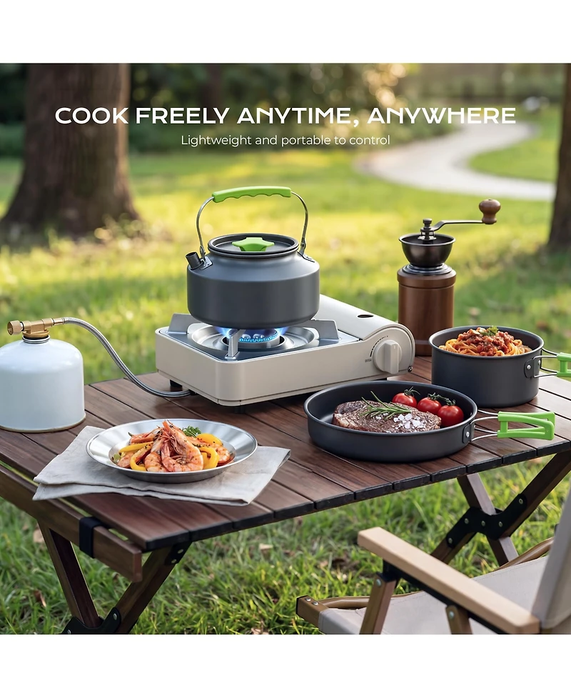 Vebreda 4-6 Person Camping Tent with Front Porch-Green