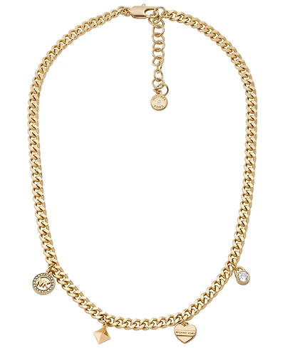 Michael Kors Multi Charms Curb Chain Necklace