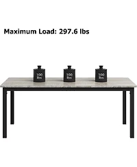 gaomon Industrial Modern Dining Table for 6-8, Large Rectangular Table, Metal Legs, Extendable, Family Room