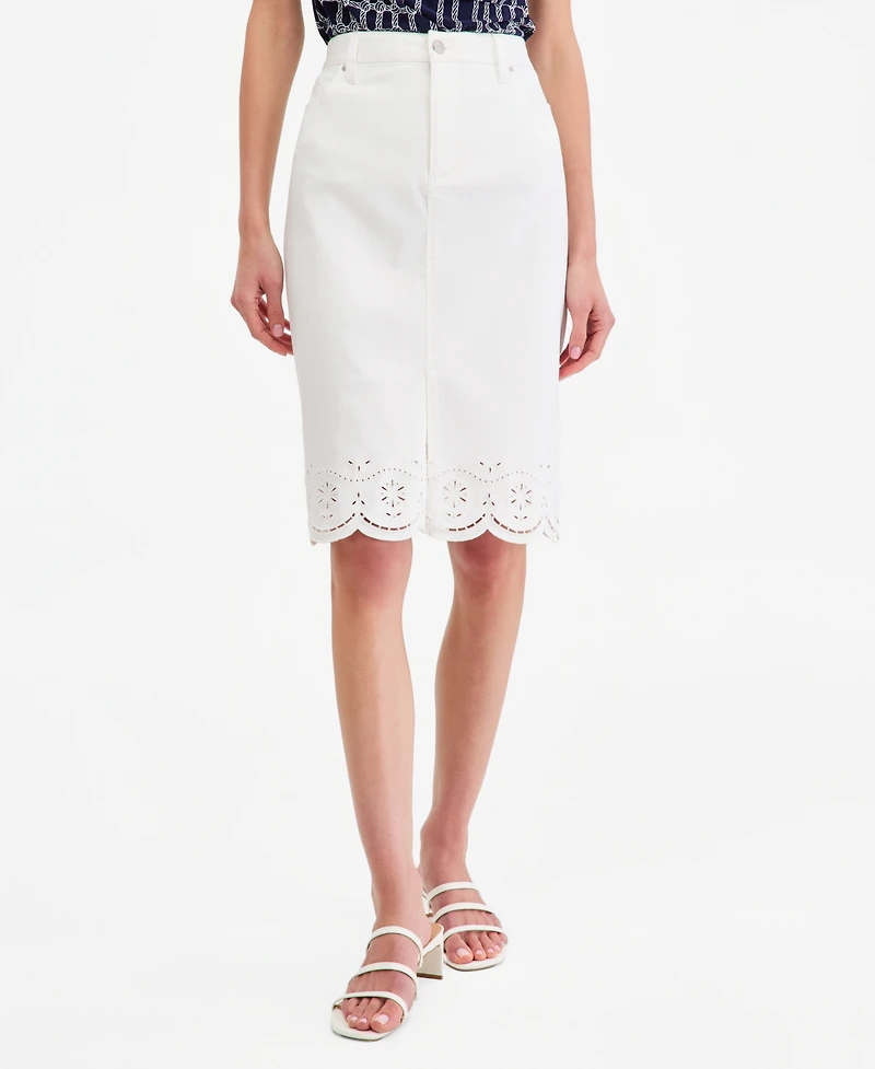 Jones New York Women's Eyelet Embroidered Pencil Skirt