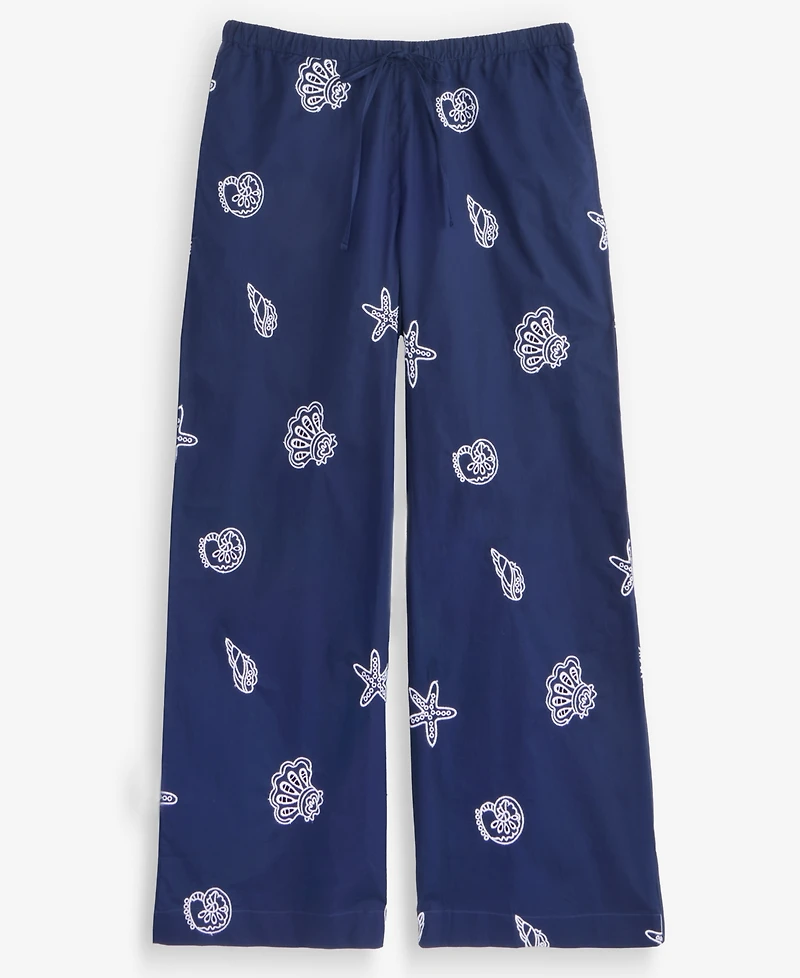 On 34th Women's Shoreline Embroidered Cotton Pull-On Pants, Macy's Exclusive
