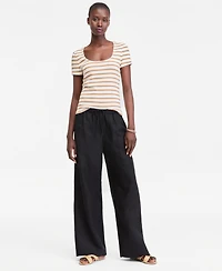 On 34th Women's Linen-Blend Drawstring Pants, Macy's Exclusive