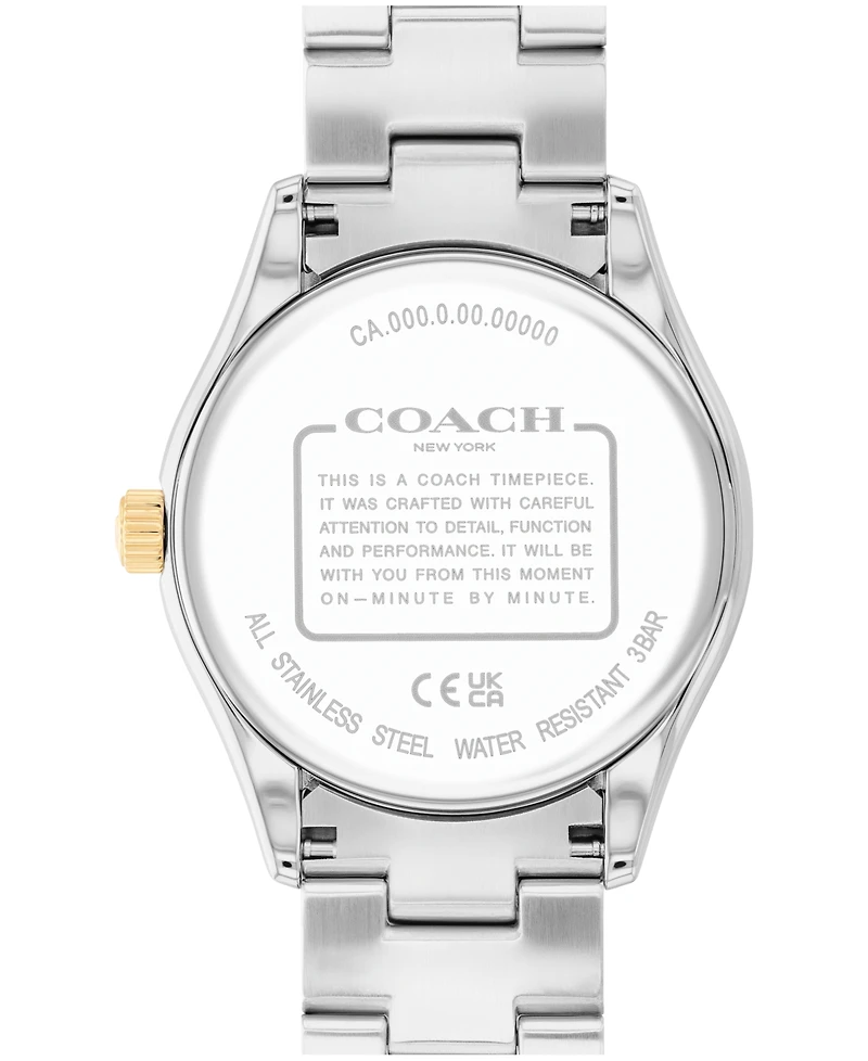 Coach Women's Brooks Two Tone Stainless Steel Bracelet Watch, 36mm