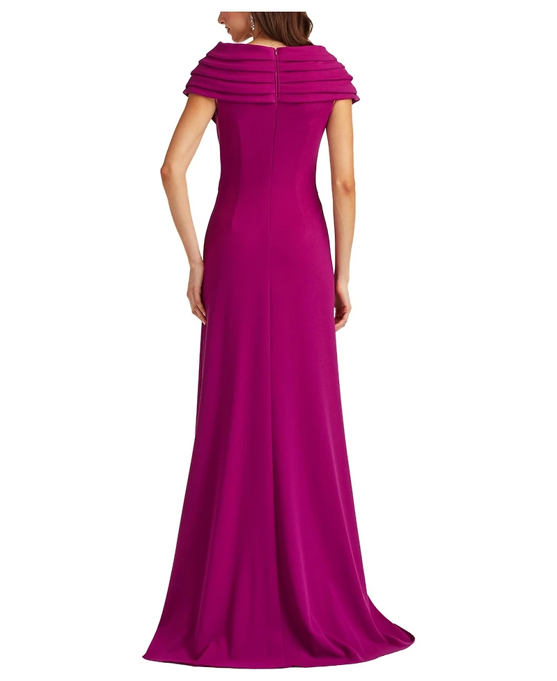 Tadashi Shoji Women's Talise Waterfall Flounce Gown