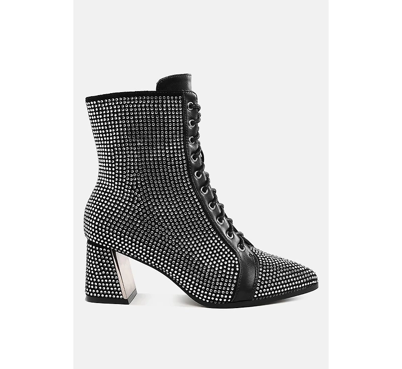 London Rag Women's Calla Rhinestone Embellished Ankle Boots