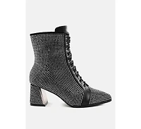London Rag Women's Calla Rhinestone Embellished Ankle Boots