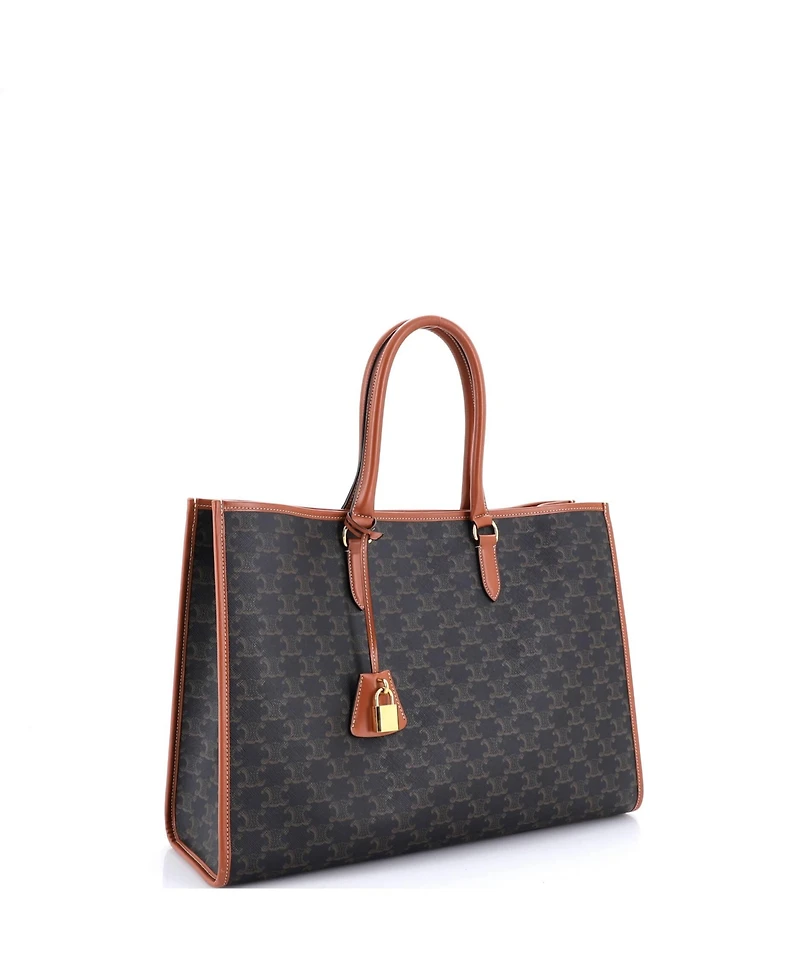 Pre-Owned Celine Horizontal Cabas Tote Triomphe Coated Canvas