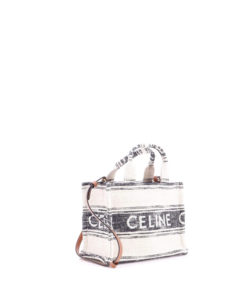 Pre-Owned Celine Small Cabas Thais Tote Striped Jacquard Textile