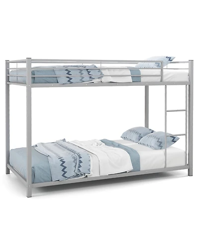 Gymax Twin Over Low Metal Bunk Bed with Ladder Guardrails for Teens Adults