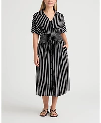 Ellen Tracy Women's Smocked Waist Dress