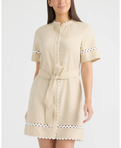 Ellen Tracy Women's Shirt Dress with Ric Rac Detail