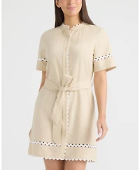 Ellen Tracy Women's Shirt Dress with Ric Rac Detail