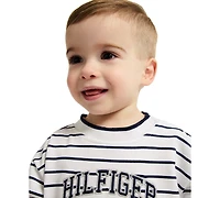 Tommy Hilfiger Baby Boys' Striped French Terry T-Shirt and Shorts, 2-Piece Set