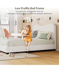 gaomon Boucle Bed Frame with Upholstered Headboard