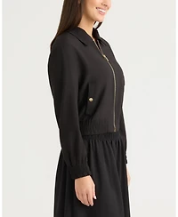 Ellen Tracy Women's Zip Front Bomber Jacket