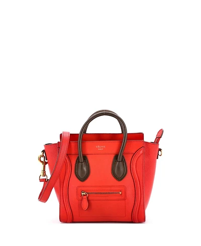 Pre-Owned Celine Nano Bicolor Luggage Bag Grainy Leather