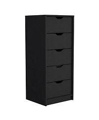 flynama Black 5-Drawer Tall Dresser with Pull-Out Storage System