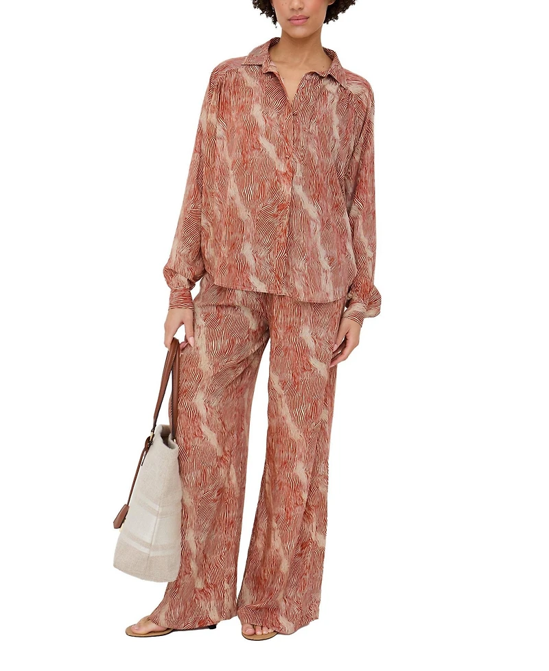 Raffya Women's Ginger High Waist Tiger Print Trouser