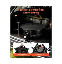 Slickblue 19 Inch Propane Fire Pit 53000 Btu with Grill Grate