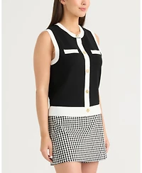 Ellen Tracy Women's Button Front Sweater Vest