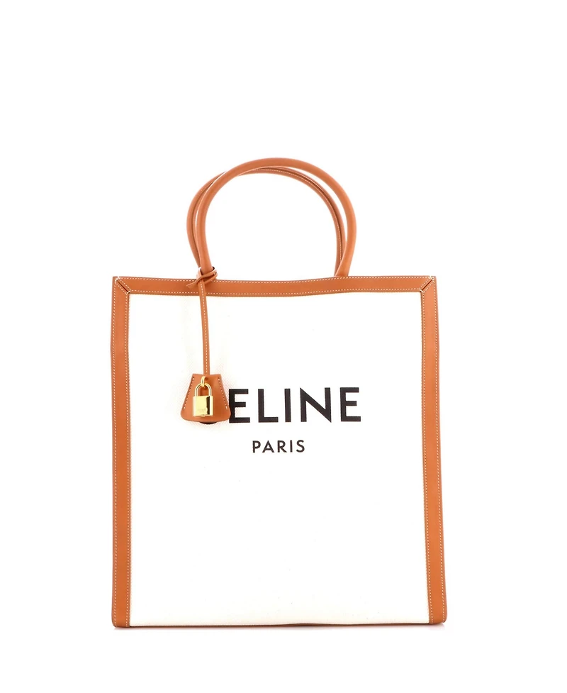 Pre-Owned Celine Large Vertical Cabas Tote Canvas with Leather