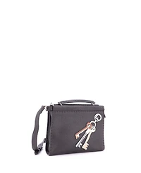 Pre-Owned Fendi Mini Selleria Peekaboo Fit Bag Leather with Applique