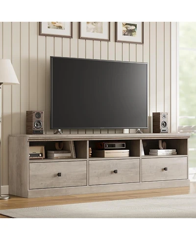 gaomon Tv Stand for Tv, Entertainment Center with Storage Drawer, Mid-Century Modern Console Open Shelves