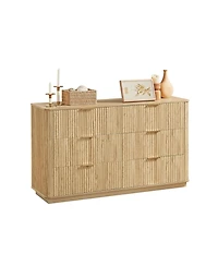 flynama 6 Drawer Minimalist Dresser Easy Clean Cabinet for Home Office Home Furniture With Spacious Drawers Easy Assembly