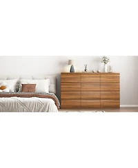 flynama 6 Drawer Dresser with Soft Close Drawers Wood for Bedroom Living Room