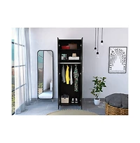flynama Slim Armoire for Bedroom with 2 Shelves Hanging Rod Double Door
