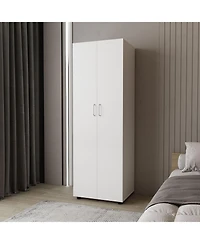 flynama Pisinemo Armoire with Two Doors and Hanging Rod Bedroom Storage Organizer